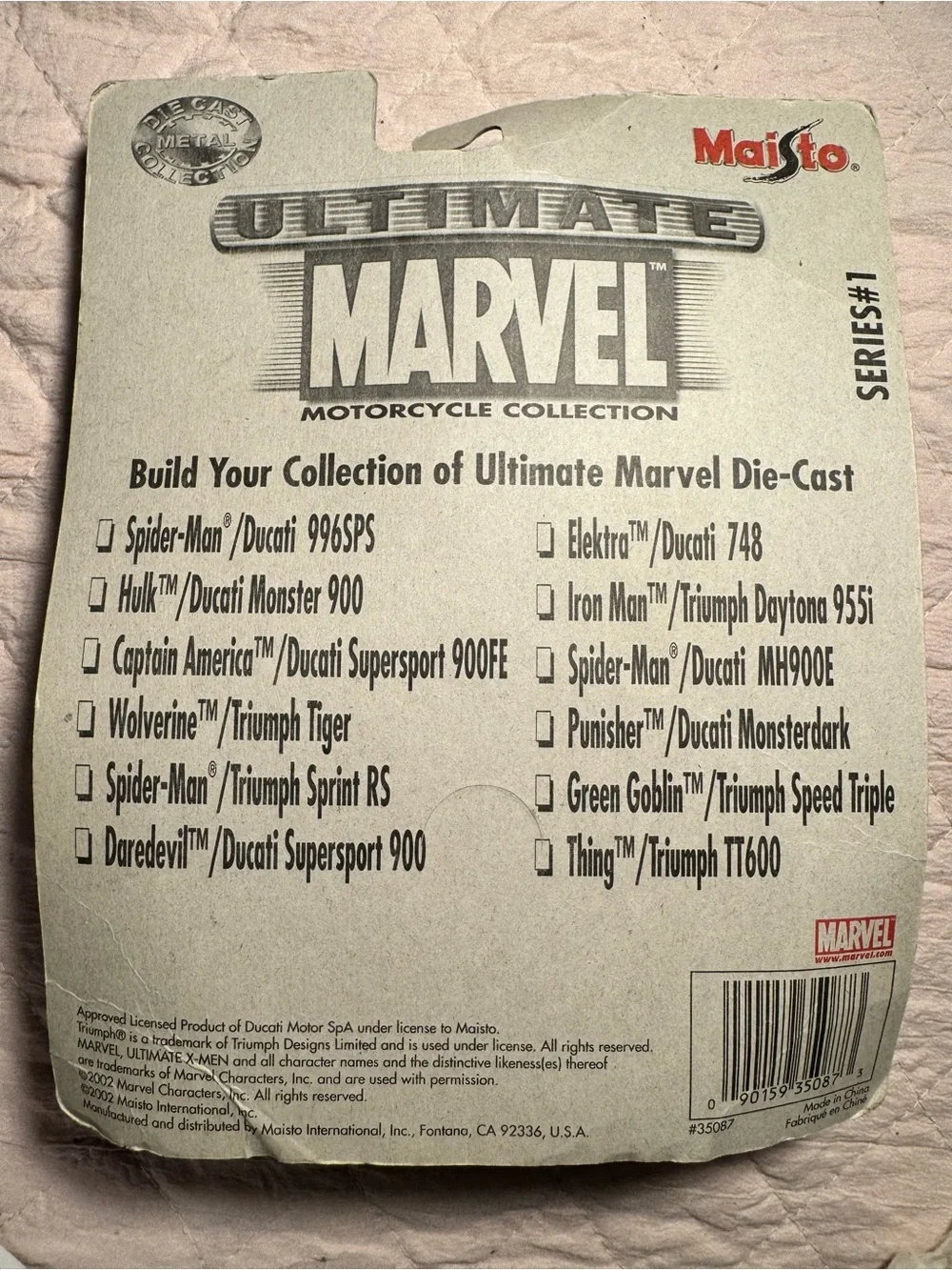 Marvel Purple & Black The Thing Motorcycle Toy by Maisto